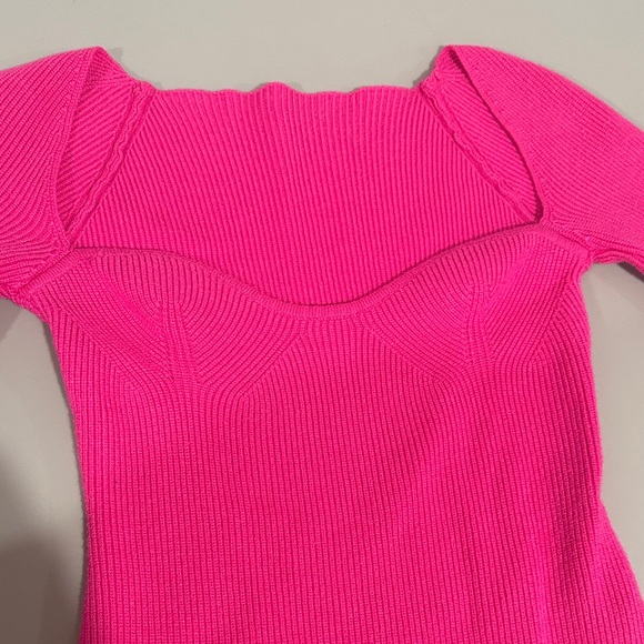 Hot Pink Ribbed Knit Top - Picture 2 of 2